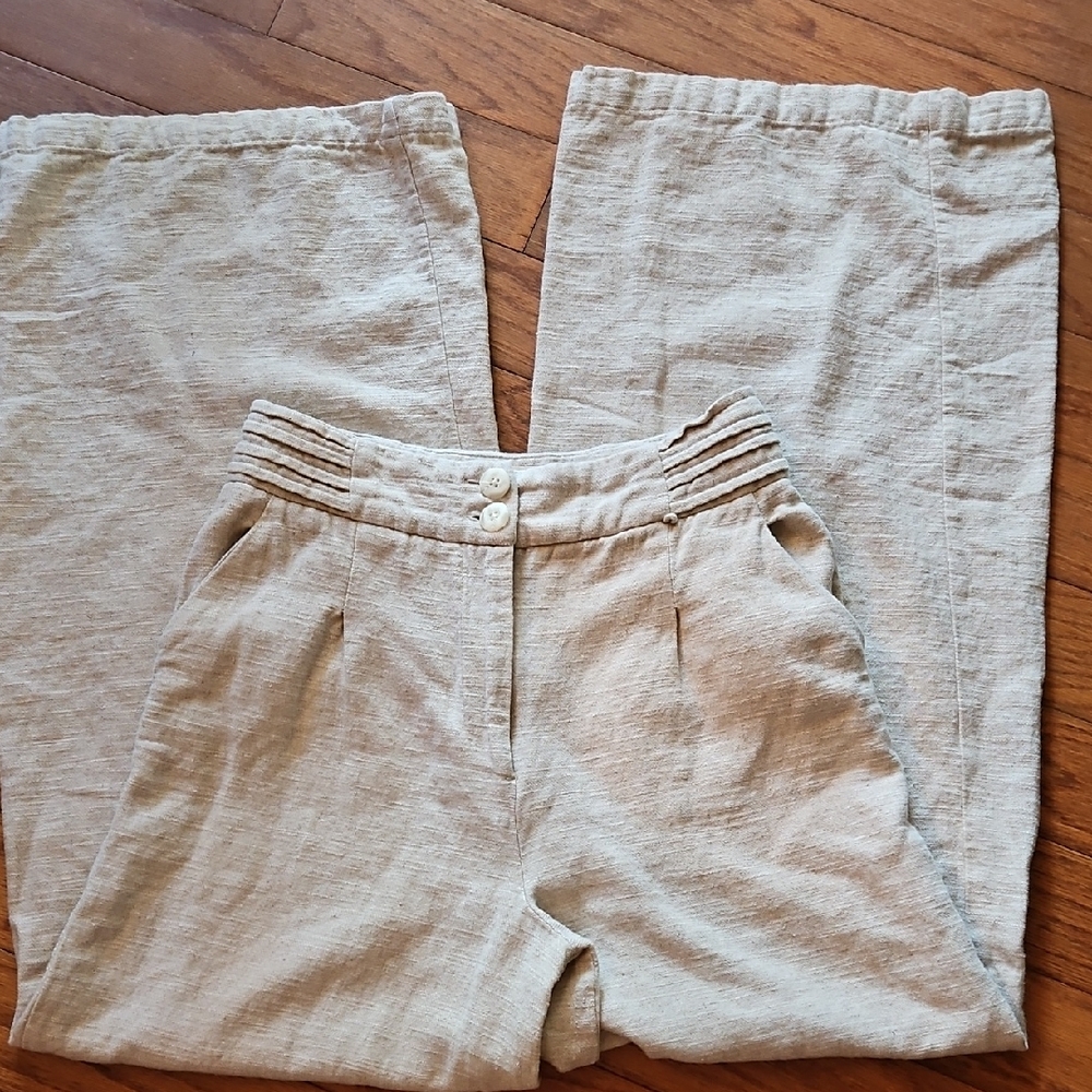 STUDIO F LINEN WIDE LEG PANTS sz 8